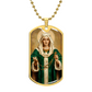 Our Lady of the Rosary by Thomas Chambers Dog Tag Necklace