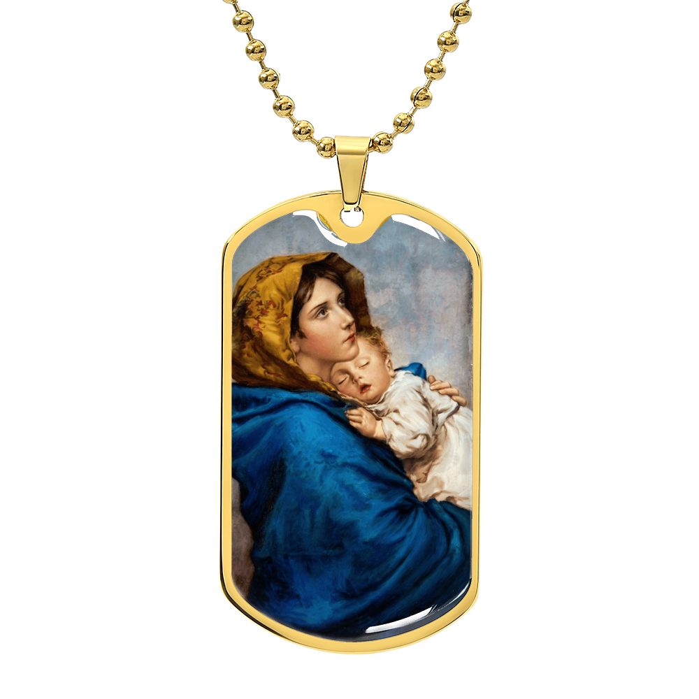 Madonna of the Streets Dog Tag Necklace