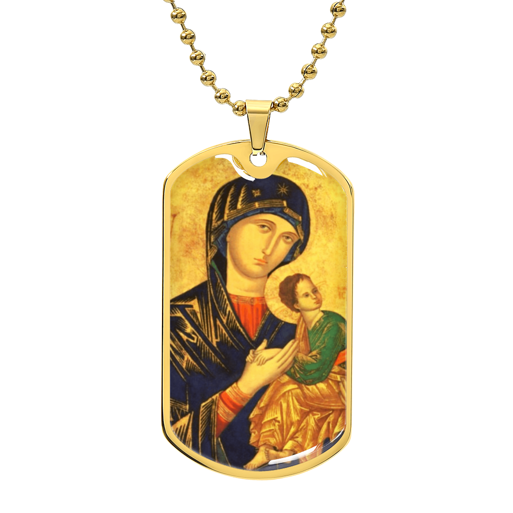 Our Lady of Perpetual Help Dog Tag Necklace