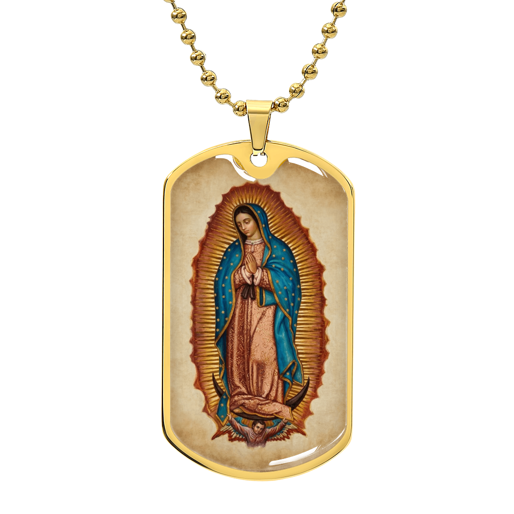 Our Lady of Guadalupe Graphic Dog Tag Necklace