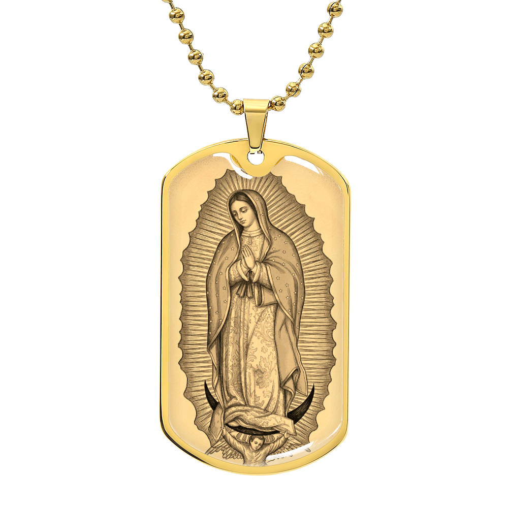 Our Lady of Perpetual Help Vintage Dog Tag Necklace