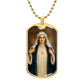 Immaculate Heart of Mary Personalized Dog Tag Necklace (Stainless Steel or 18K Gold Finish)