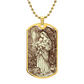 L'Innocence Mother Mary and the Child Jesus Vintage Dog Tag Necklace