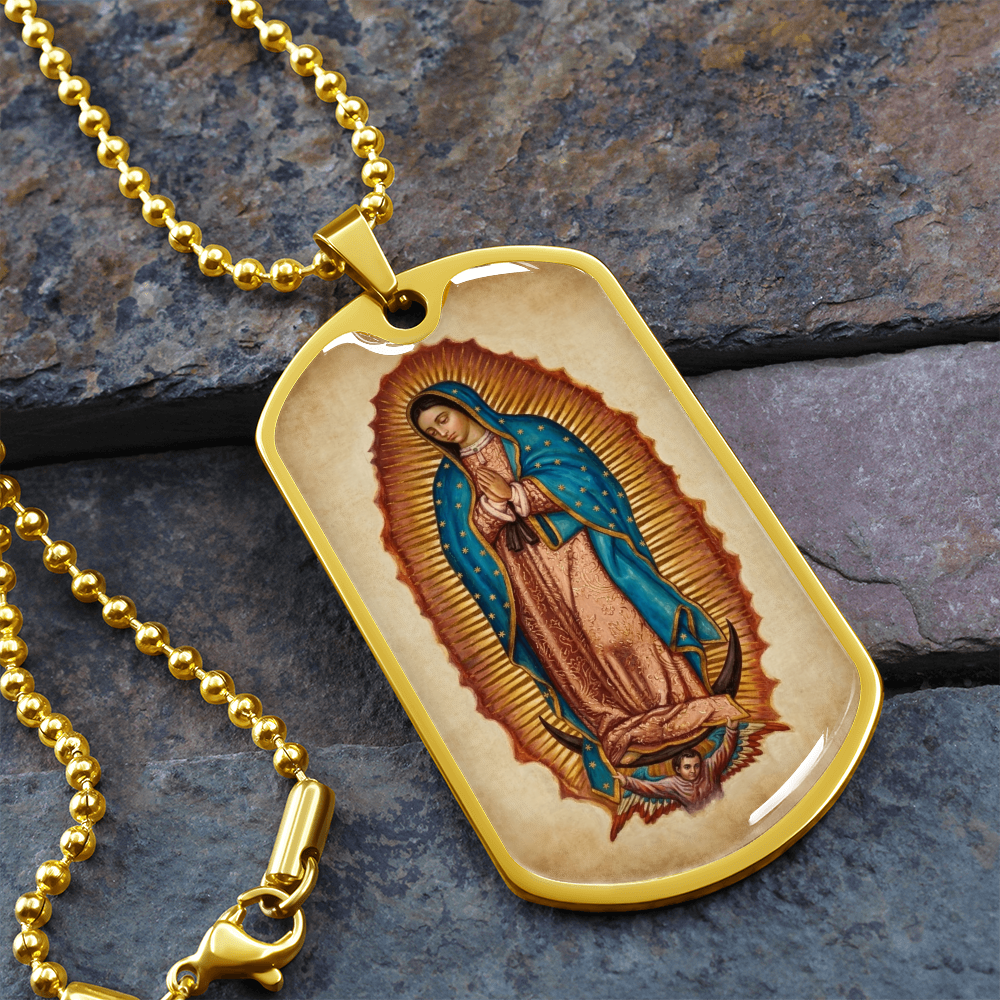 Our Lady of Guadalupe Graphic Dog Tag Necklace