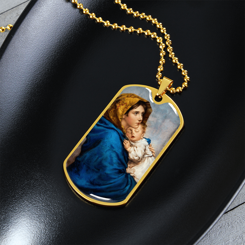 Madonna of the Streets Dog Tag Necklace