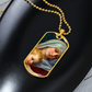 The Virgin Mary and the Child Jesus Personalized Dog Tag Necklace (Stainless Steel or 18K Gold Finish)