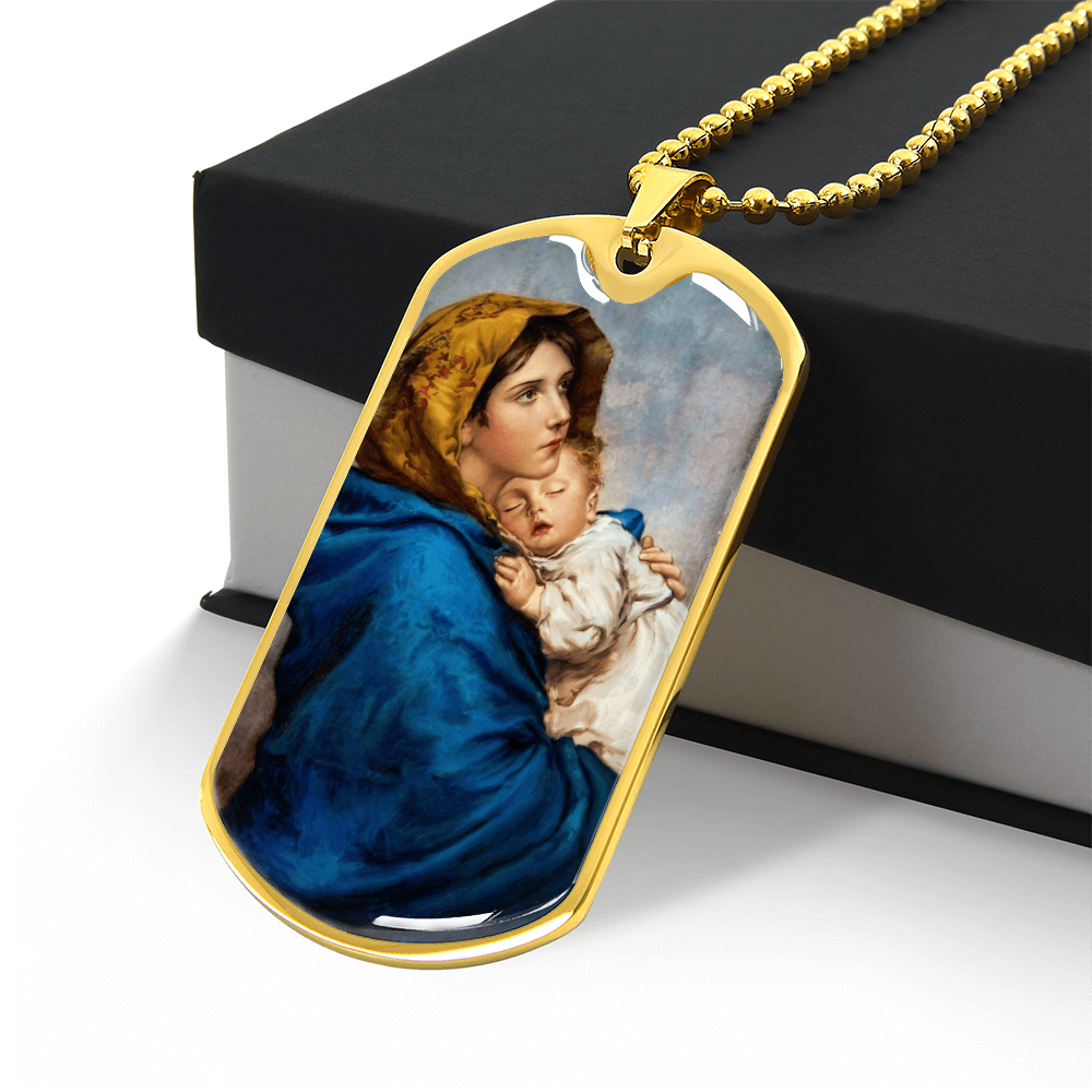 Madonna of the Streets Dog Tag Necklace