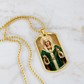 Our Lady of the Rosary by Thomas Chambers Dog Tag Necklace