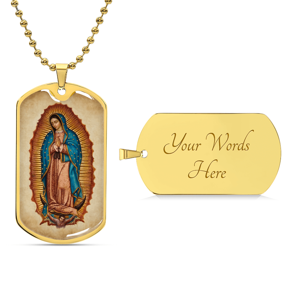 Our Lady of Guadalupe Graphic Dog Tag Necklace