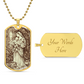 L'Innocence Mother Mary and the Child Jesus Vintage Dog Tag Necklace