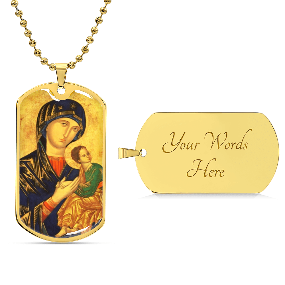 Our Lady of Perpetual Help Dog Tag Necklace