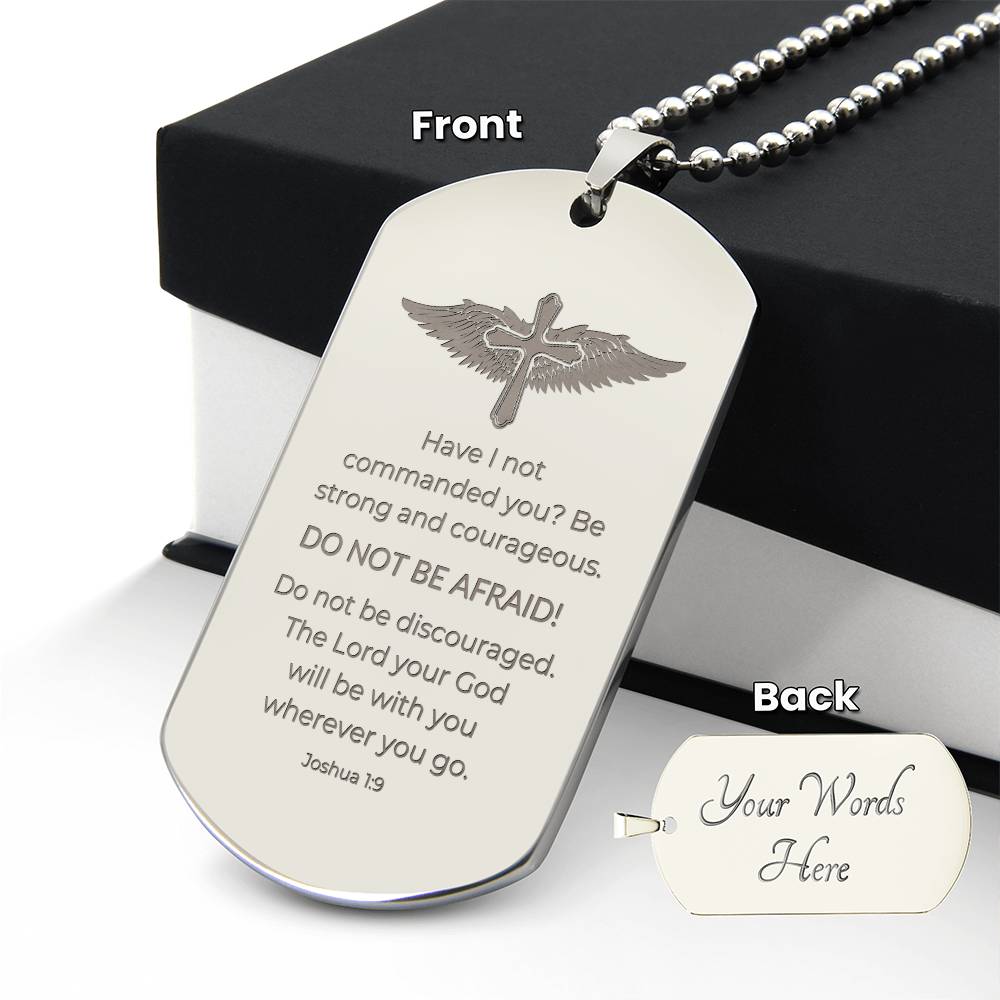 Do Not Be Afraid - Custom Engraved Dog Tag Necklace - Stainless Steel