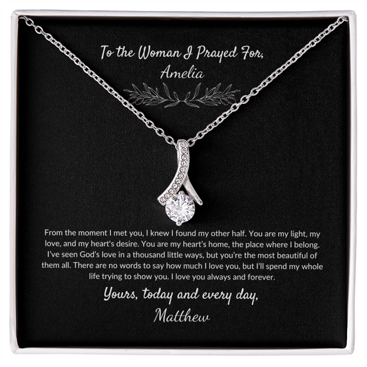 Blessed Bond Necklace - Polished CZ Crystal Ribbon Necklace