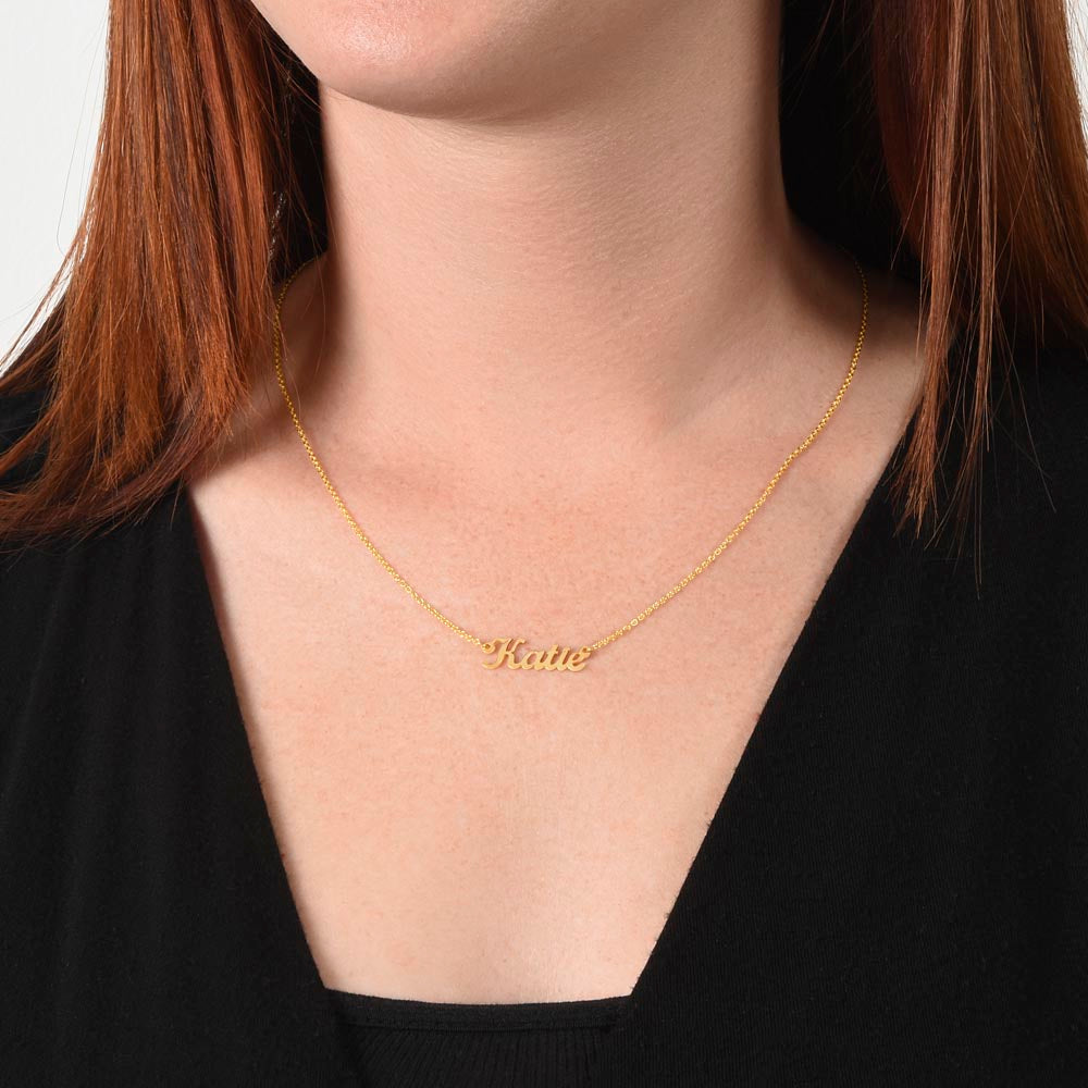 Blessed Daughter Name Necklace with Verdant Grace Message Card
